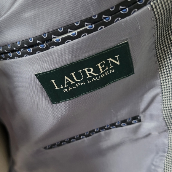 Lauren Ralph Lauren Black and Gray Nail Head Patterned Mens Sports Coat Blazer - Picture 7 of 10